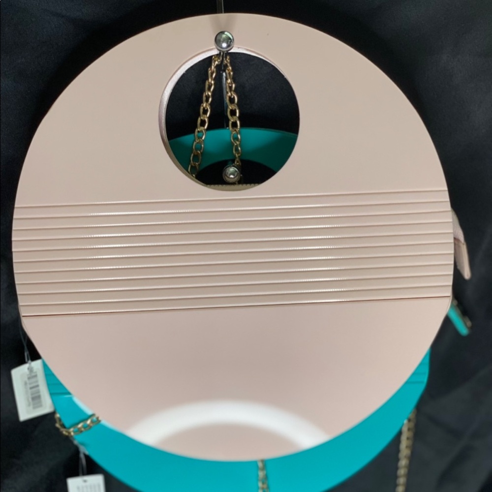 Vintage Style Acrylic Clutch with Gold crossbody chain